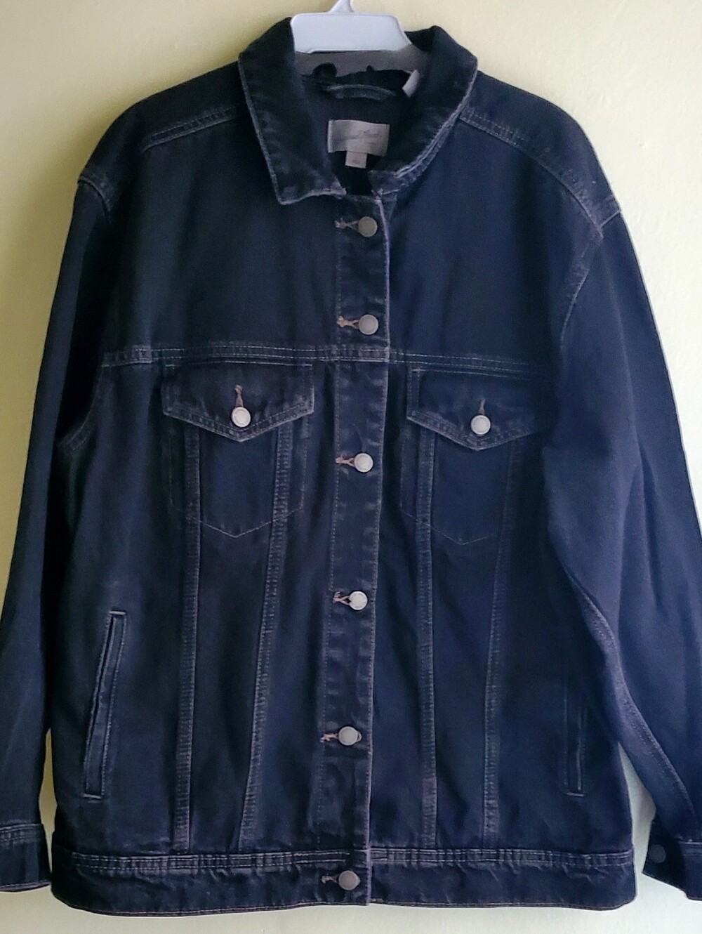 Universal Thread Black Denim Button-Front Jacket